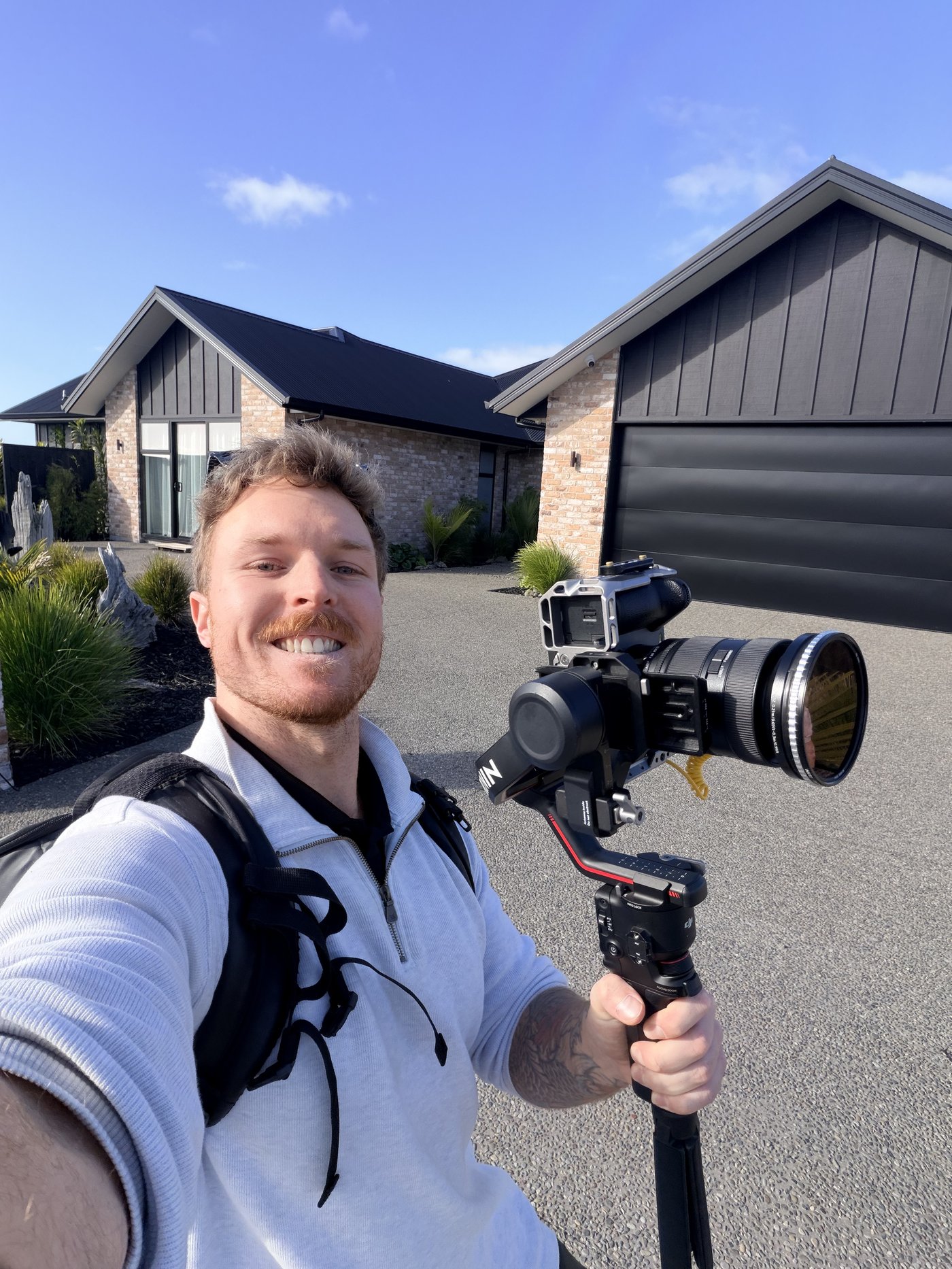 Whitehouse Media filmmaker on location, Bay of Plenty